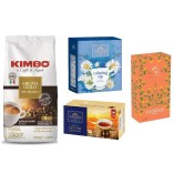 Кофе зерновой, 3 пачки чая 